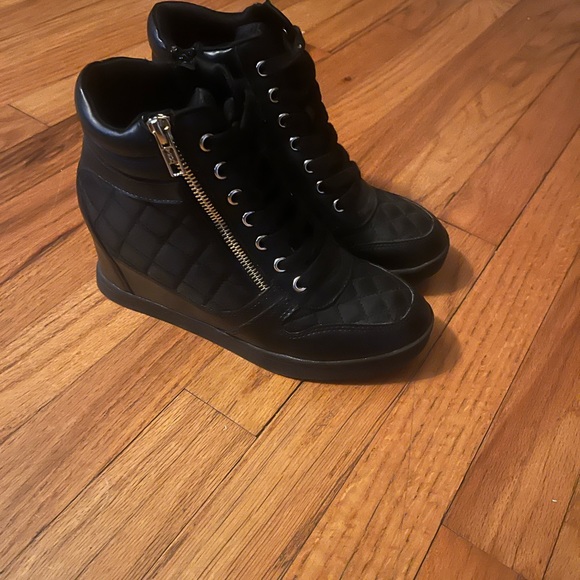 Rock & Republic Shoes - Cute Rock & Republic black wedge sneakers